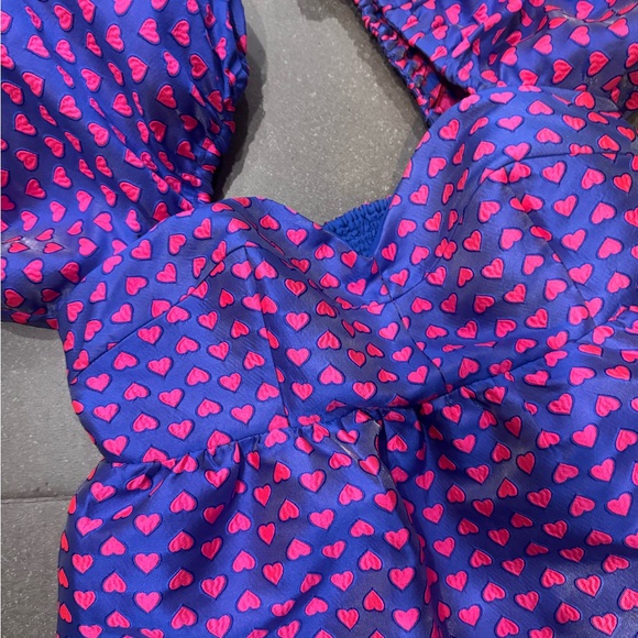 Heart Print "Nelle" Lily Pulitzer Puff Sleeve Mini - NWT - Picture 4 of 4